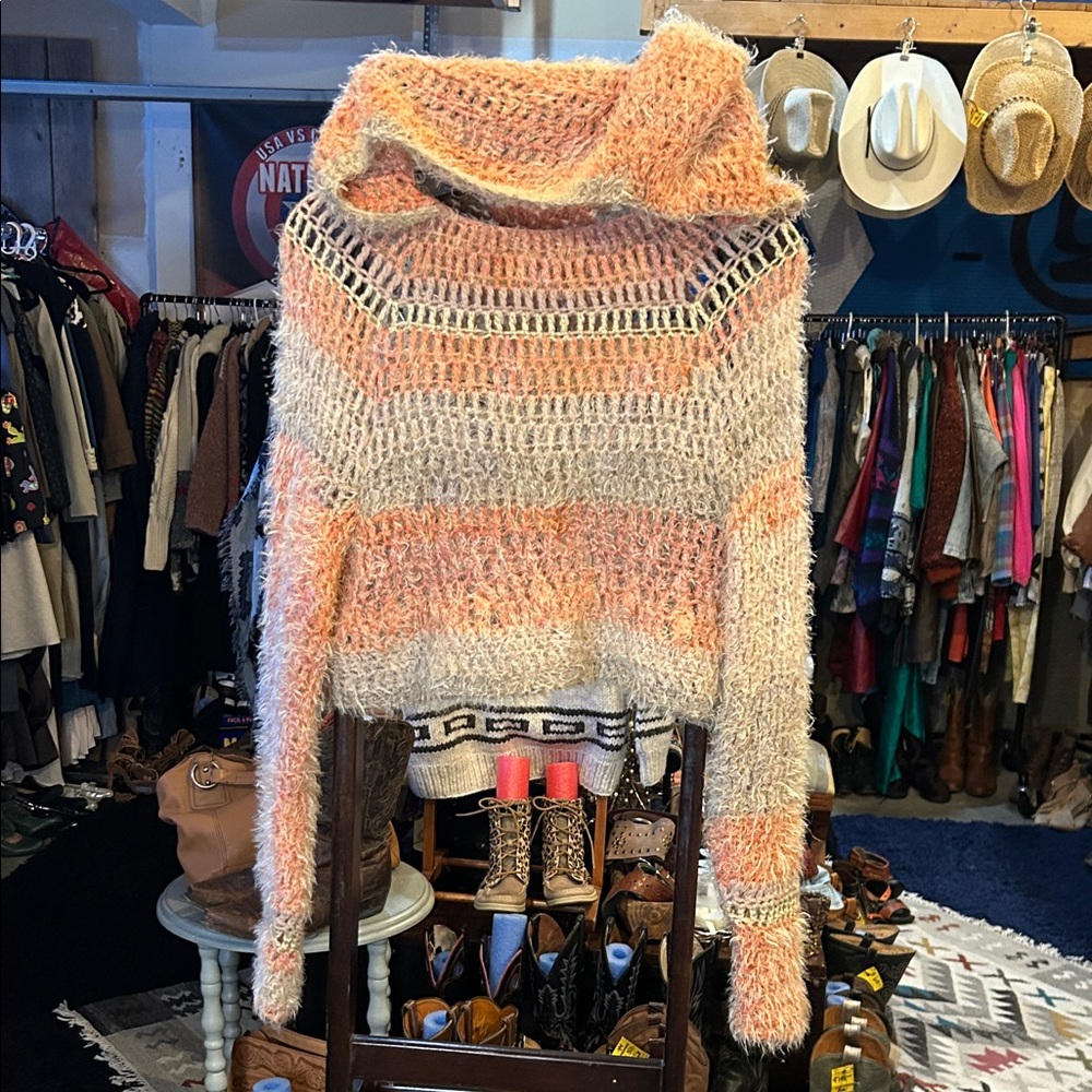 Handmade Cozy Multicolor Knit Boho Sweater